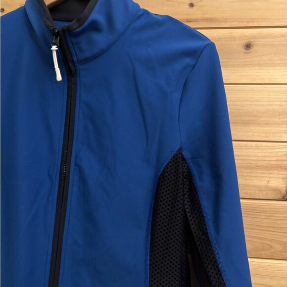 Calme Johnny Was Size Medium Endurance Black Blue Mesh Zip Up Performance Jacket - Picture 6 of 13